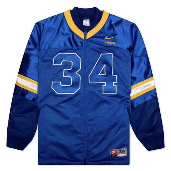 Nike x AMBUSH Football Jacket Deep Royal Blue Men’s Size Medium DX6916-455 NEW - Picture 10 of 11